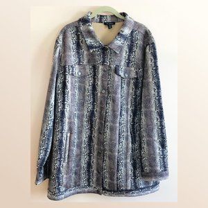Tribal Women’s Faux Snakeskin Shacket Jacket XXL Stretchy Soft